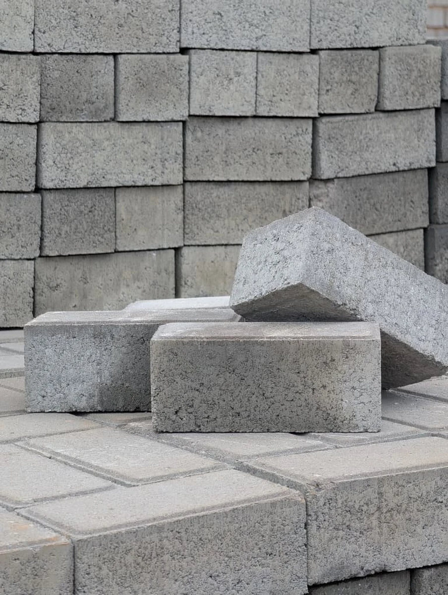 BOKSWA concrete pavers stacked and ready for dispatch