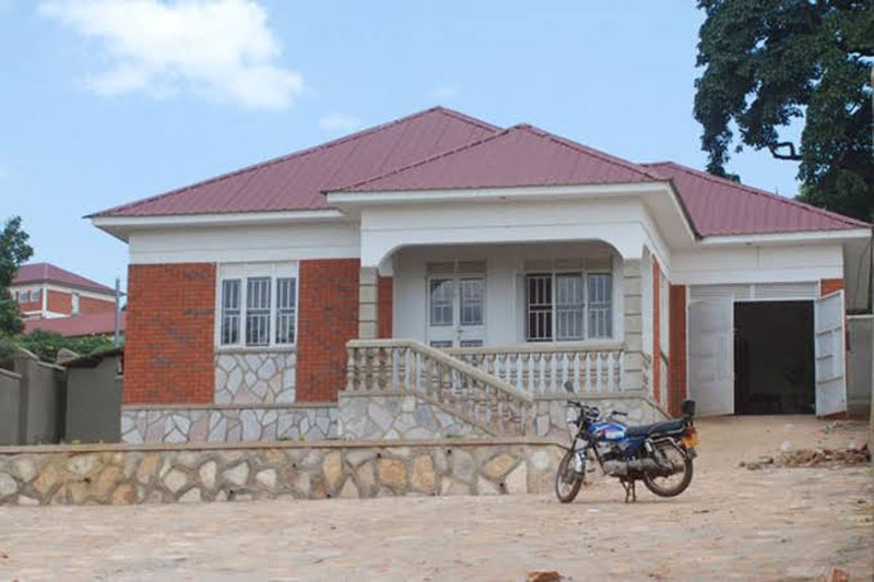 Completed bungalow with a paved frontage